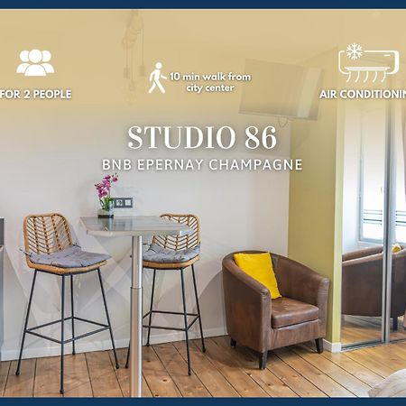 Studio 86 - Climatisation & Proche Centre-Ville- 2 Personnes - Bnb Épernay Eksteriør billede